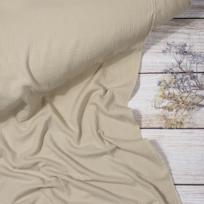 Double gauze muslinas, tamsus beige, 0.90x1.40m||TavoSapnas