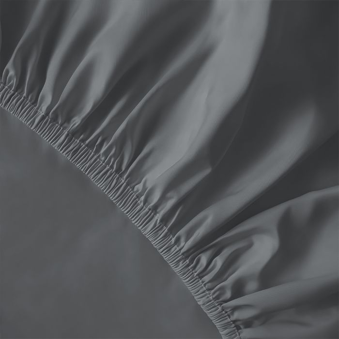 Pure Collection satino paklodė su guma DARK GREY, 160x200 cm||TavoSapnas