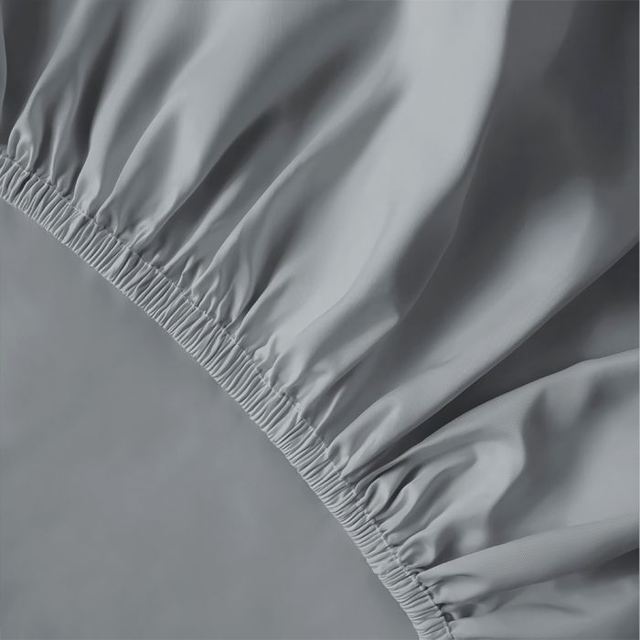 Pure Collection satino paklodė su guma GREY, 180x200 cm||TavoSapnas
