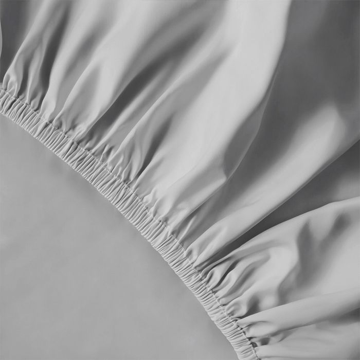 Pure Collection satino paklodė su guma LIGHT GREY, 200x220 cm||TavoSapnas