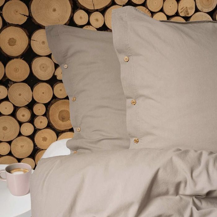 Medvilninė patalynė PURE ECO LINE Taupe, 140x200, 70x80 cm||TavoSapnas