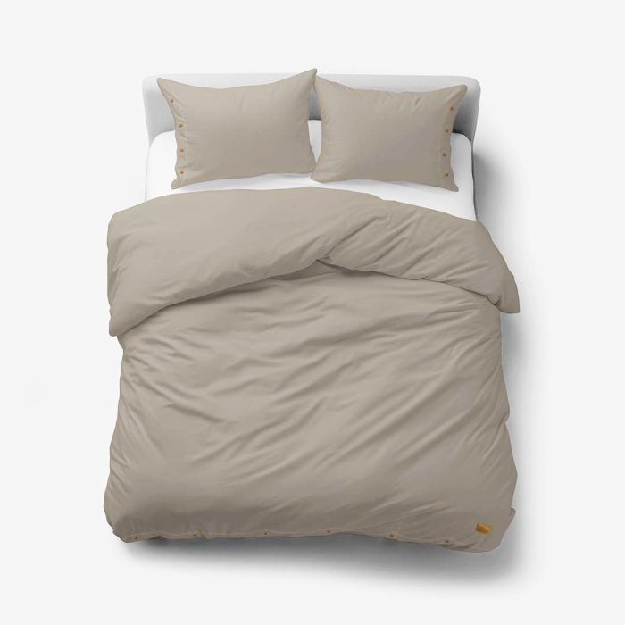 Medvilninė patalynė PURE ECO LINE Taupe, 200x220, 70x80 cm||TavoSapnas