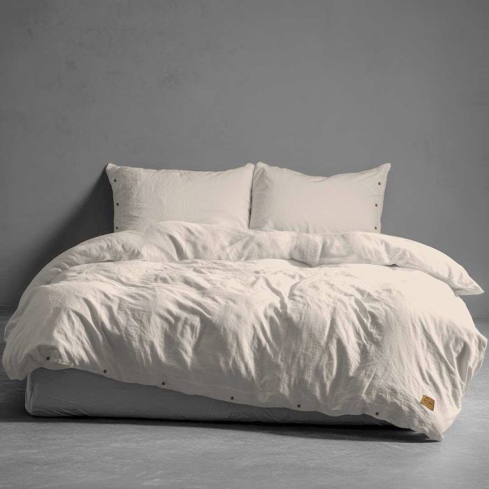 Medvilninė patalynė PURE ECO LINE Beige, 200x220, 70x80 cm||TavoSapnas