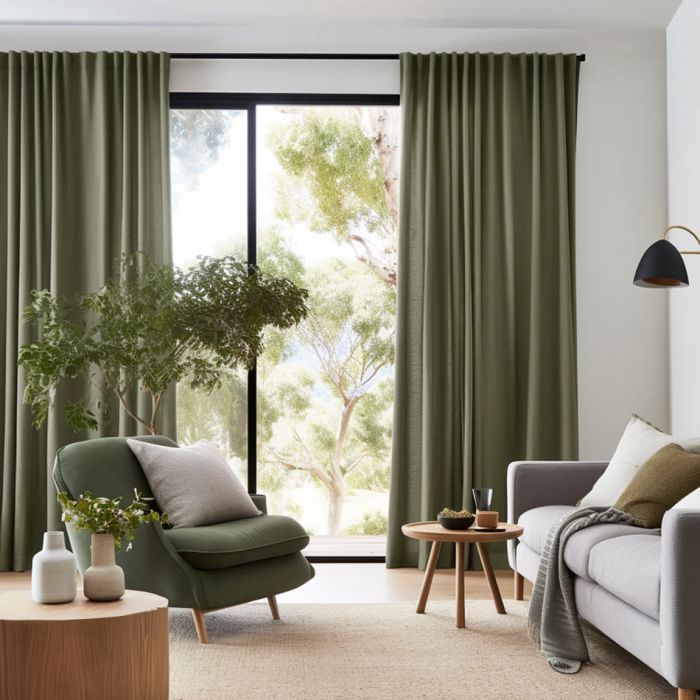 Naktinių užuolaidų komplektas Chenille Linen, plotis 330 cm||TavoSapnas