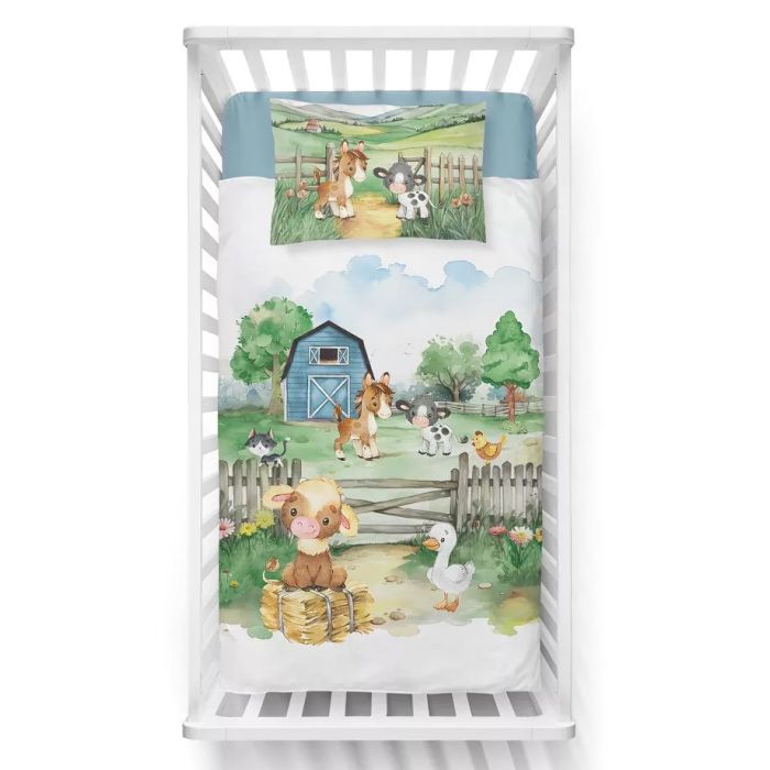 Dvipusė patalynė Mini Ferma, 90x120, 40x60 cm||TavoSapnas