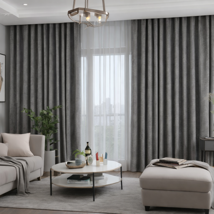 Naktinių užuolaidų komplektas Emma Grey, plotis 430 cm||TavoSapnas