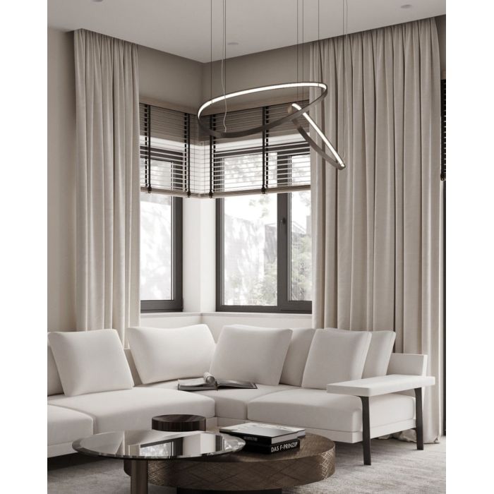 Naktinių užuolaidų komplektas Rio Light Grey, plotis 310 cm||TavoSapnas
