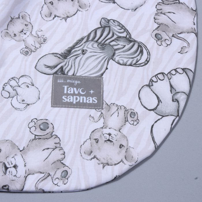 Vasarinis miegmaišis su dvipusiu užtrauktuku Zoo, be rankovių, medvilninis, 140 cm||TavoSapnas