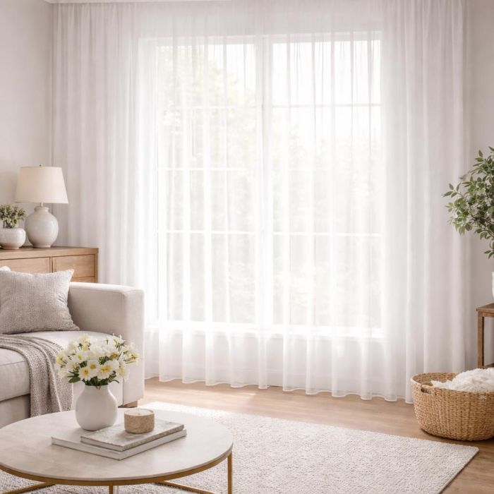 Matuojama dieninė užuolaida Natural Soft, likutis 0.72x3.60m||TavoSapnas