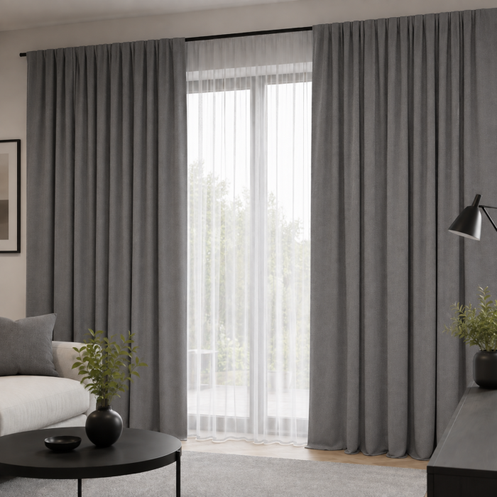 Matuojama naktinė užuolaida Linen Blackout, aukštis 310 cm||TavoSapnas
