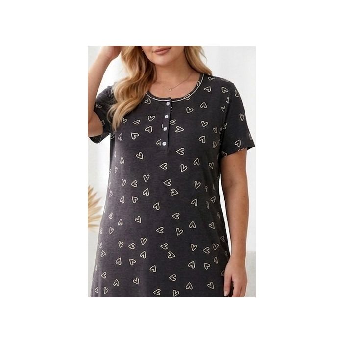 Plius dydžio medvilniniai naktiniai Širdelės, 3XL dydis||TavoSapnas