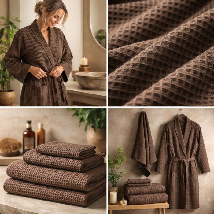Medvilninis audinys WAFFLE rudas, 0.45x1.45m||TavoSapnas