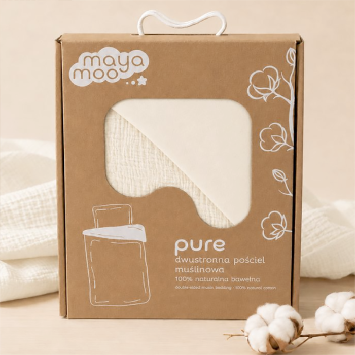 Dvipusė muslino patalynė Pure Milk, 90x120, 40x60 cm||TavoSapnas