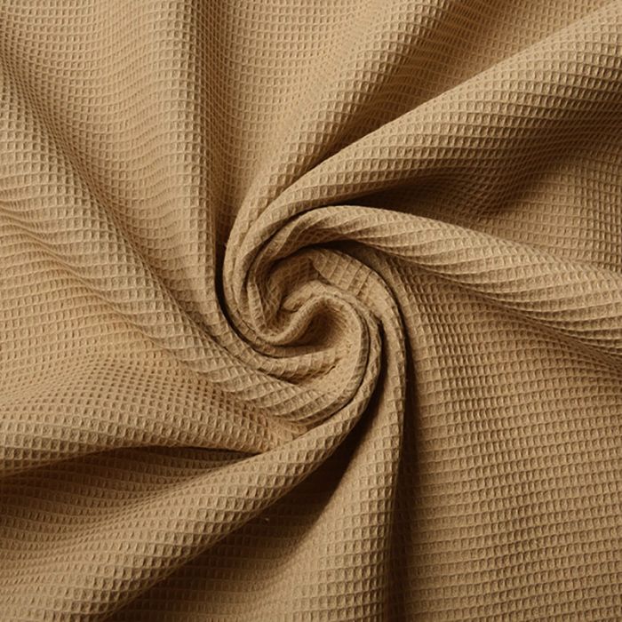 Medvilninis audinys WAFFLE, camel, likutis 0.90x1.50m||TavoSapnas