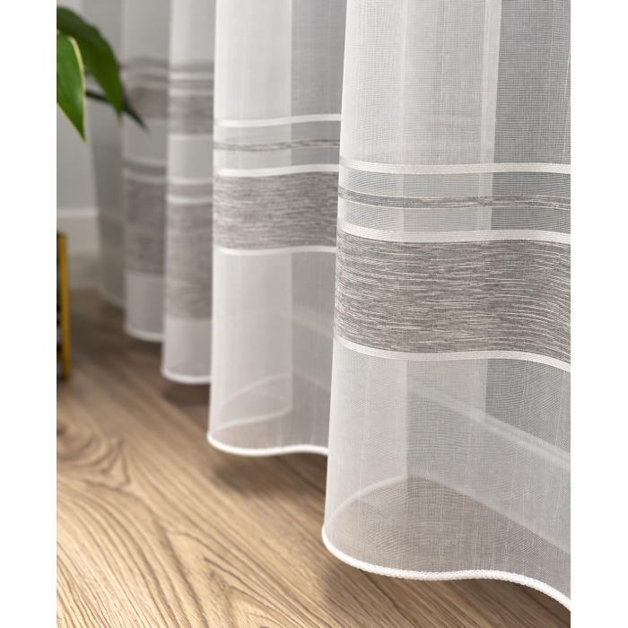 Matuojama dieninė užuolaida Grey Stripes, aukštis 330 cm||TavoSapnas