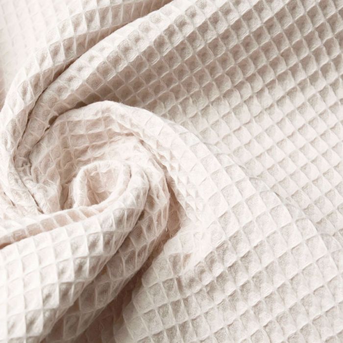 Medvilninis audinys WAFFLE, kreminis, likutis 0.25x0.40m||TavoSapnas