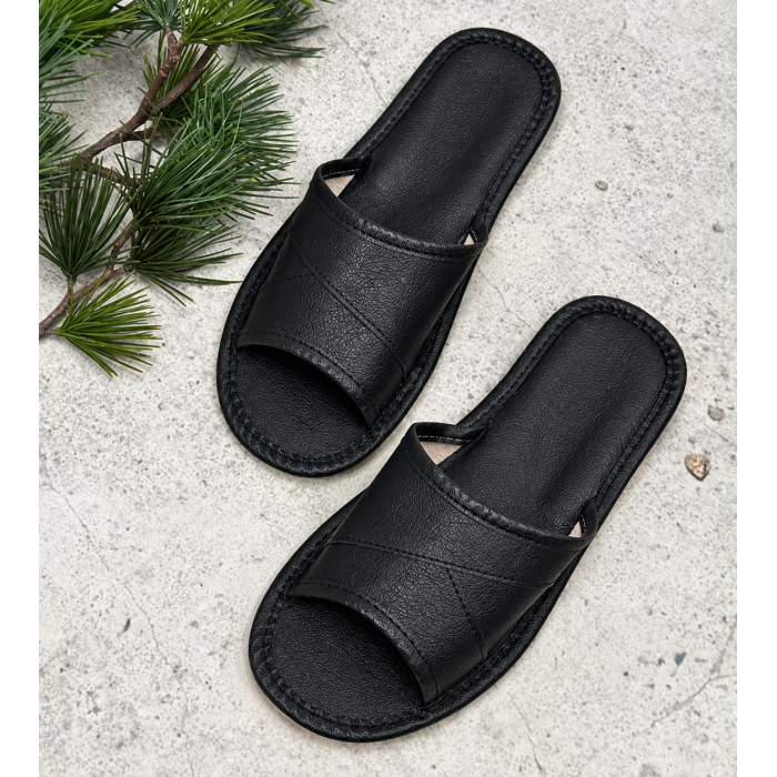 Moteriškos odinės šlepetės Black, 41 dydis||TavoSapnas