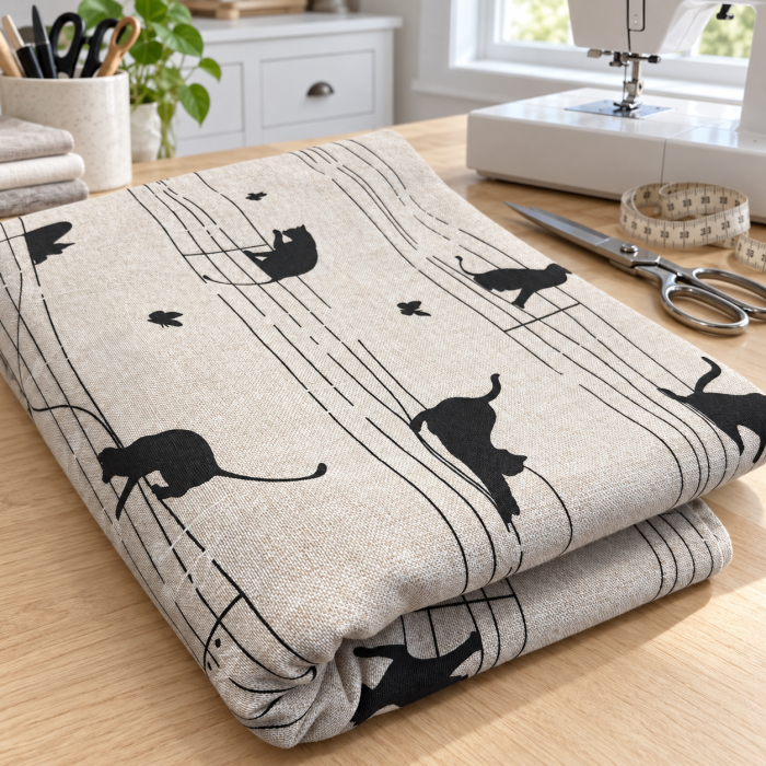 Ispaniškas dekoro audinys Cats||TavoSapnas