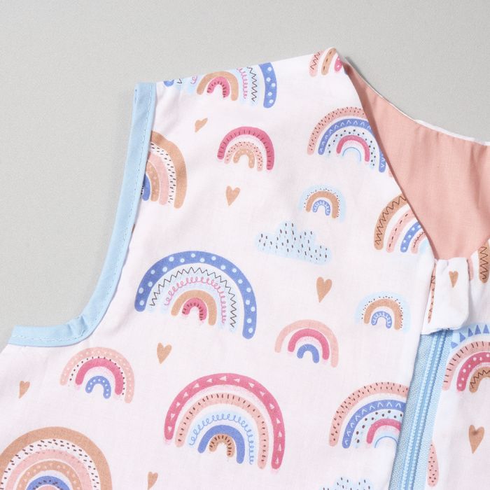 Vasarinis miegmaišis su dvipusiu užtrauktuku Rainbow, 90 cm, be rankovių, medvilninis||TavoSapnas