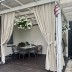 Pasiūta terasos užuolaida Linen Sand su UV apsauga + surišimas||TavoSapnas