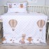 Medvilninis 3 dalių patalynės rinkinys kūdikiui su apsaugėle Pelėdos, 110x140, 40x60 cm||TavoSapnas