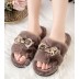Moteriškos šlepetės su kailiuku Brown Furry, 36 dydis||TavoSapnas