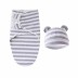 Trikotažinis vystyklas-kokonas su kepuryte Grey Stripes, 48 cm||TavoSapnas