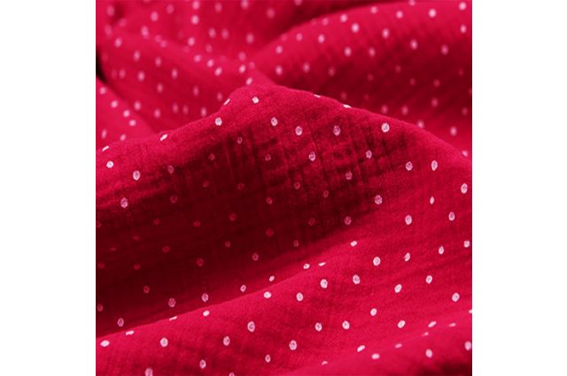 Double gauze muslinas Dark rose dots, likutis 0.57x1.40m|Satininės paklodės|TavoSapnas