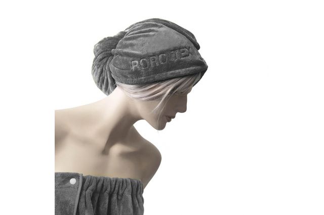 Plaukų rankšluostis-turbanas Pilkas||TavoSapnas