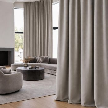 Matuojama veliūrinė užuolaida Matte Cool Taupe, aukštis 320 cm|Užuolaidos|TavoSapnas