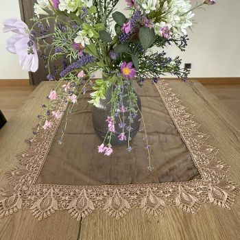 Veliūrinis stalo takelis Brown Luxury, 60x130 cm|Prekės namams|TavoSapnas