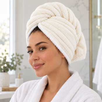 Plaukų rankšluostis-turbanas Madam, vanilla|Namų tekstilė|TavoSapnas