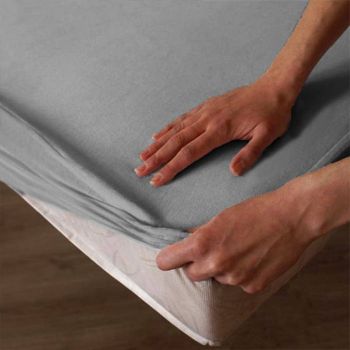 Neperšlampanti frotinė paklodė su guma, pilka, 80x160 cm|Kūdikio miegas ir priežiūra|TavoSapnas