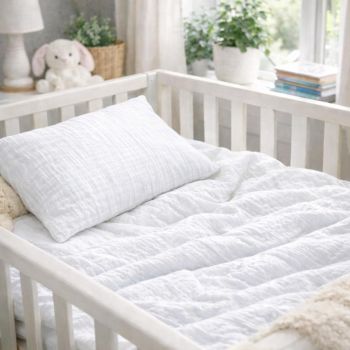 Muslino patalynės komplektas kūdikiams Snaigė, 90x120, 40x60 cm|90x120 cm |TavoSapnas