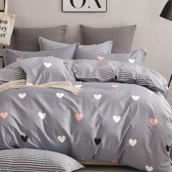 Patalynės komplektas Širdelės, 160x200, 70x80 cm|160x200cm|TavoSapnas