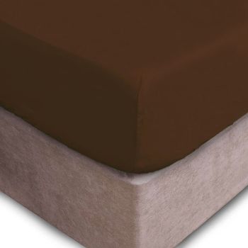 Trikotažinė paklodė su guma, ruda, 200x220 cm|Patalynė|TavoSapnas