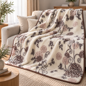 Merinosų vilnos pledas Ornamentai, 180x200 cm|180x200 cm|TavoSapnas