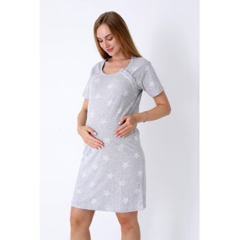 Medvilniniai naktiniai maitinančiai Stars, XXL|Būsimai mamai|TavoSapnas