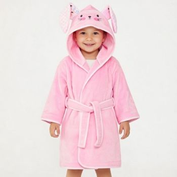 Vaikiškas chalatas Rožinė zuikutė, 104-116 cm|Prekės namams|TavoSapnas