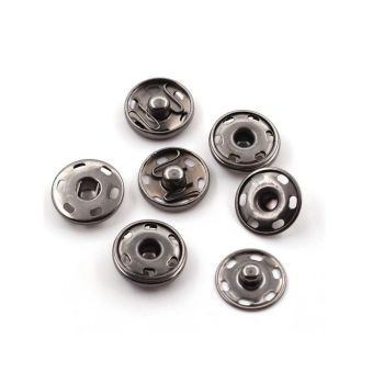 Spaudės prisiuvamos tamsaus metalo, 15mm (6 vnt.)|Spaudės|TavoSapnas