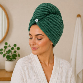 Plaukų rankšluostis-turbanas Madam, green|Prekės namams|TavoSapnas