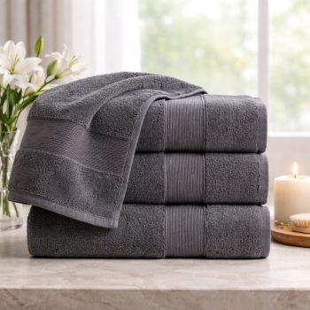 Medvilninis rankšluostis Rocco Dark Grey, 50x90 cm|Prekės namams|TavoSapnas