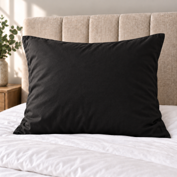 Medvilninis pagalvės užvalkalas su užtrauktuku Black, 50x60 cm|Patalynė|TavoSapnas