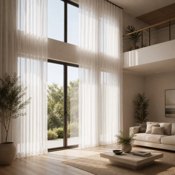 Matuojama dieninė užuolaida Atlas White, aukštis 340 cm|Užuolaidos|TavoSapnas