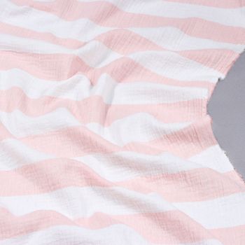 Double gauze muslin Pink Stripes, likutis 1.30x1.40m|Audiniai|TavoSapnas