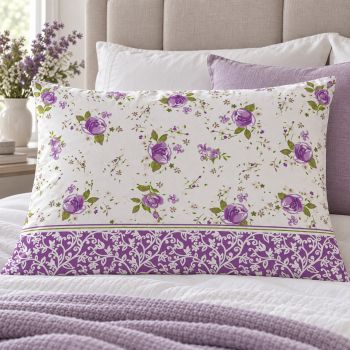 Medvilninis pagalvės užvalkalas su užtrauktuku Lilac Garden, 50x70 cm|50x70cm|TavoSapnas