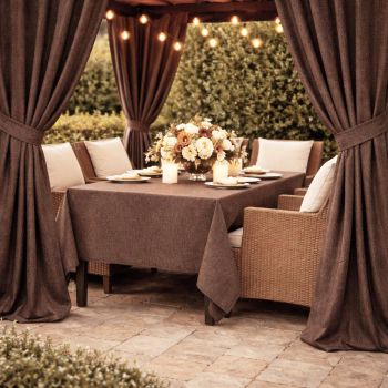 Terasos užuolaida Linen Brown su UV apsauga + surišimas|Užuolaidos|TavoSapnas