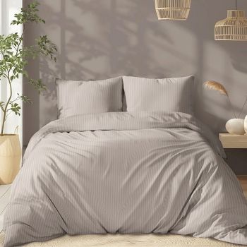 Siuvama Pure Collection damasko medvilnės patalynė Beige, 200x220 cm|200x220cm|TavoSapnas