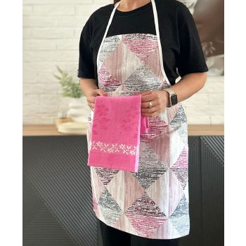 Prijuostė su rankšluosčiu Pink|Prekės namams|TavoSapnas