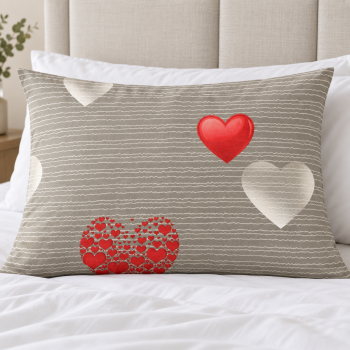 Medvilninis pagalvės užvalkalas su užtrauktuku Heart, 50x70 cm|50x70cm|TavoSapnas